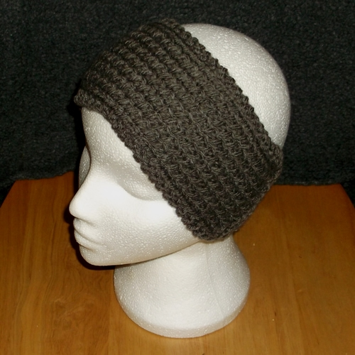 Slate hand knitted headwear, handmade by Longhaired Jewels
